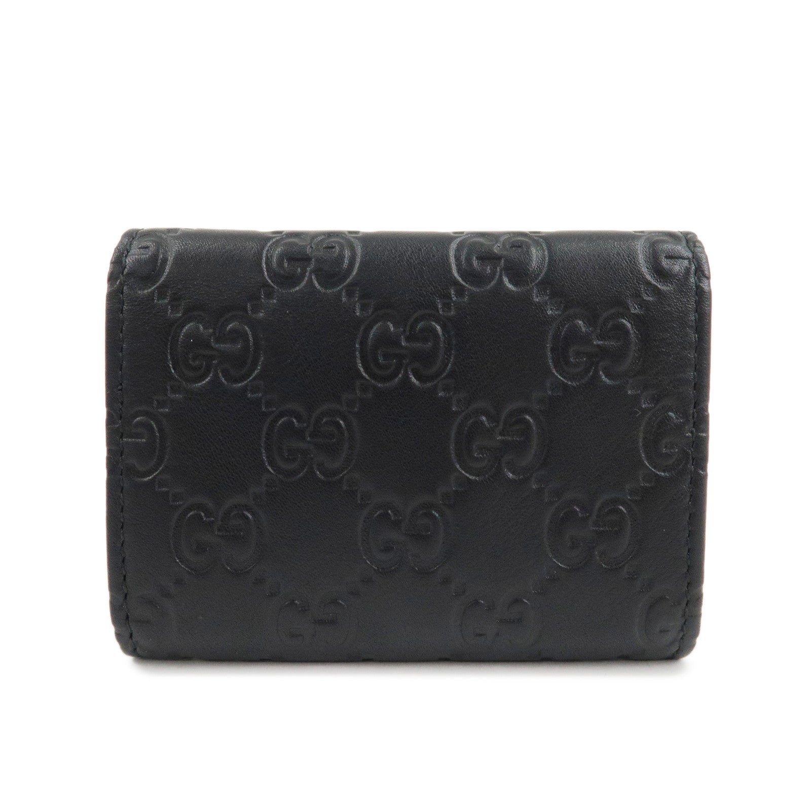 GUCCI Guccissima Leather Card Case Black 120965