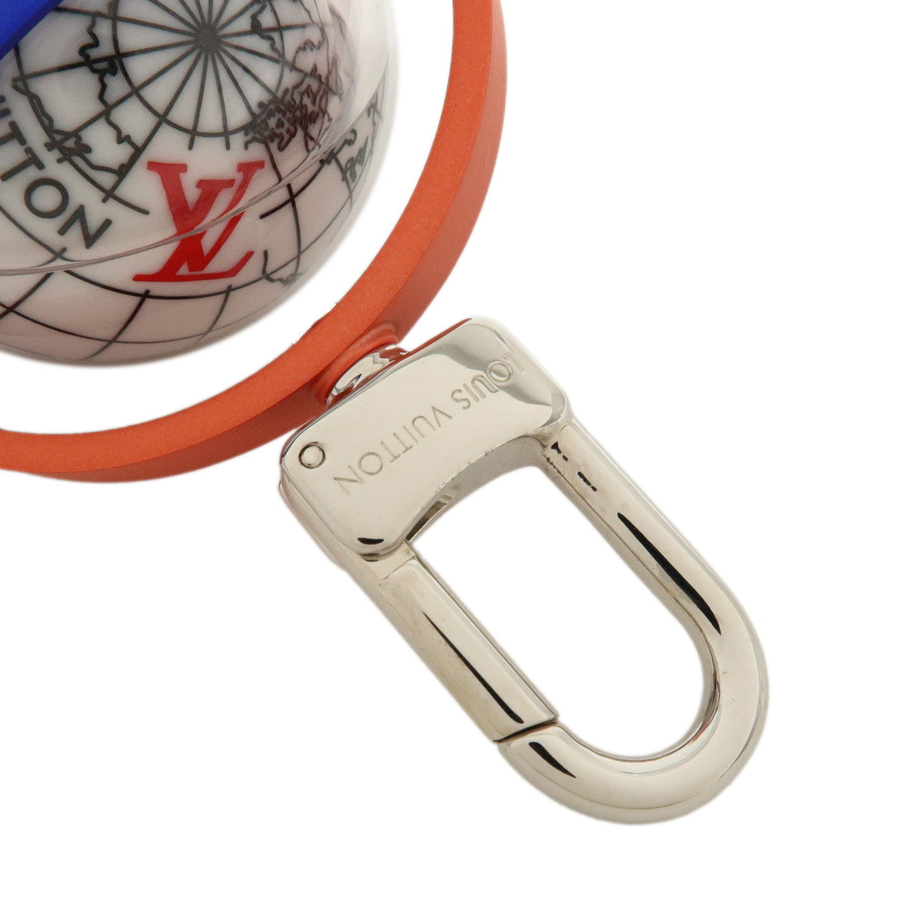 Louis Vuitton Porte Cles Explorer Key Chain White Blue Red Orange Used