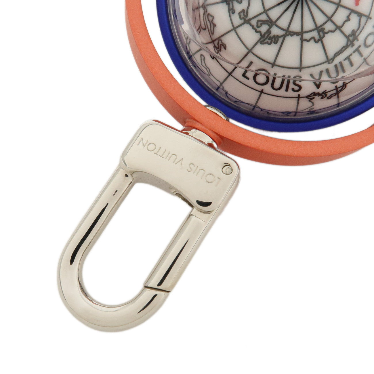 Louis Vuitton Porte Cles Explorer Key Chain White Blue Red Orange Used