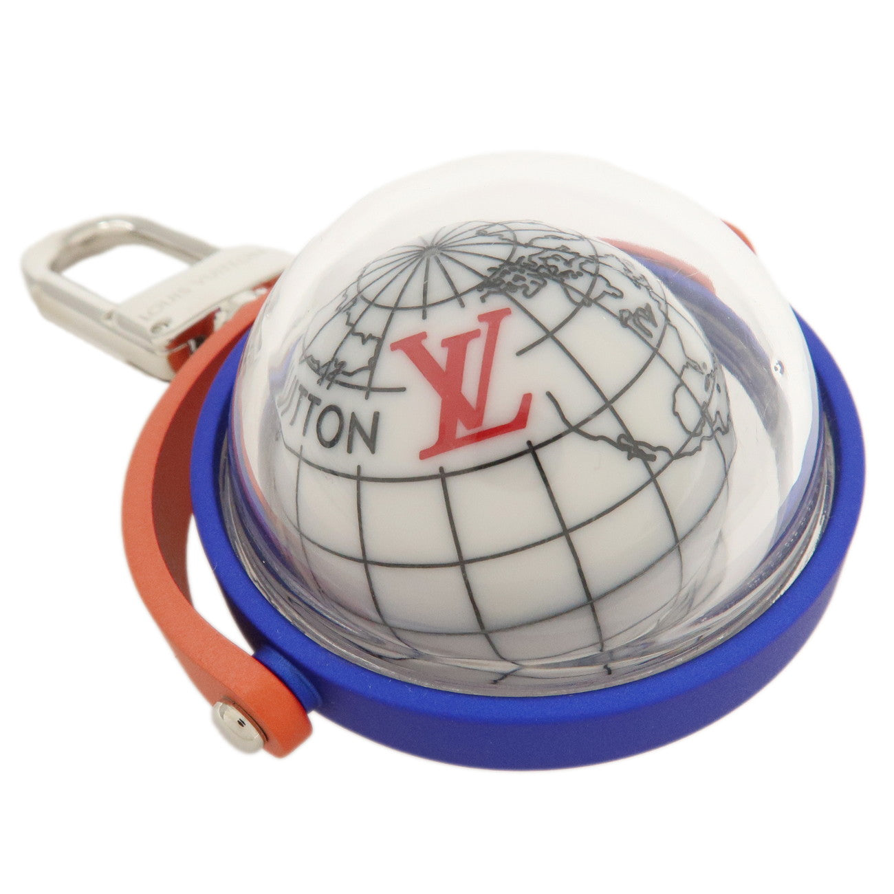 Louis Vuitton Porte Cles Explorer Key Chain White Blue Red Orange Used