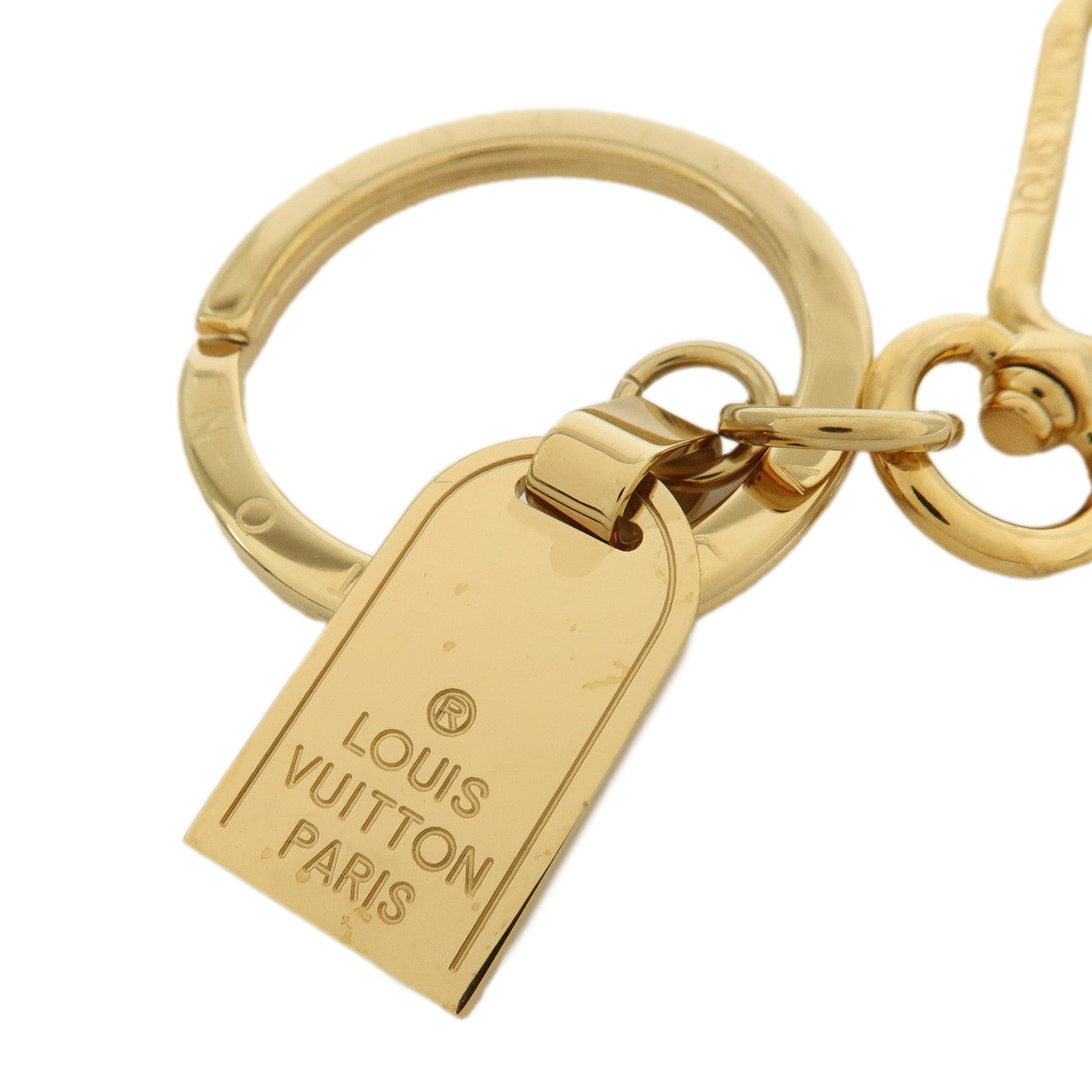 Louis Vuitton Porte Cles Mini Travel Charm Key Chain Gold M65996 Used