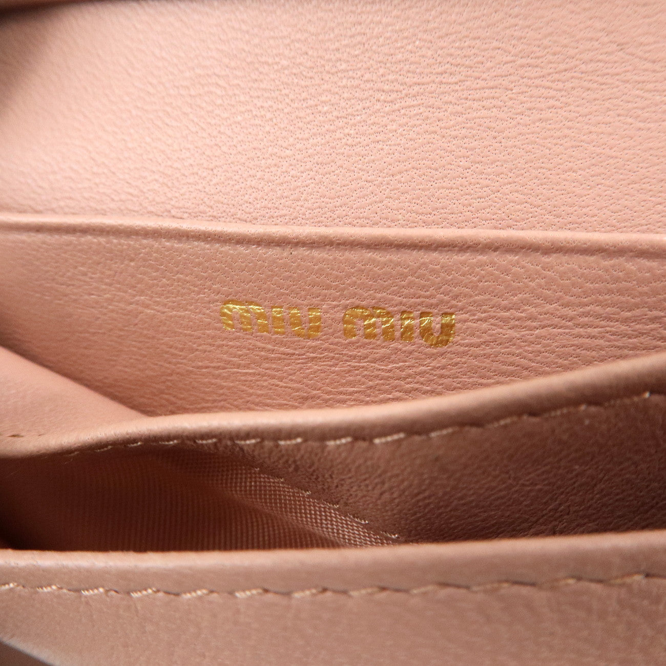 MIU MIU Leather Card Case Pink 5MC407 Used