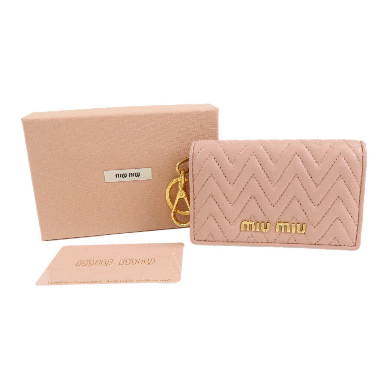 MIU MIU Leather Card Case Pink 5MC407 Used