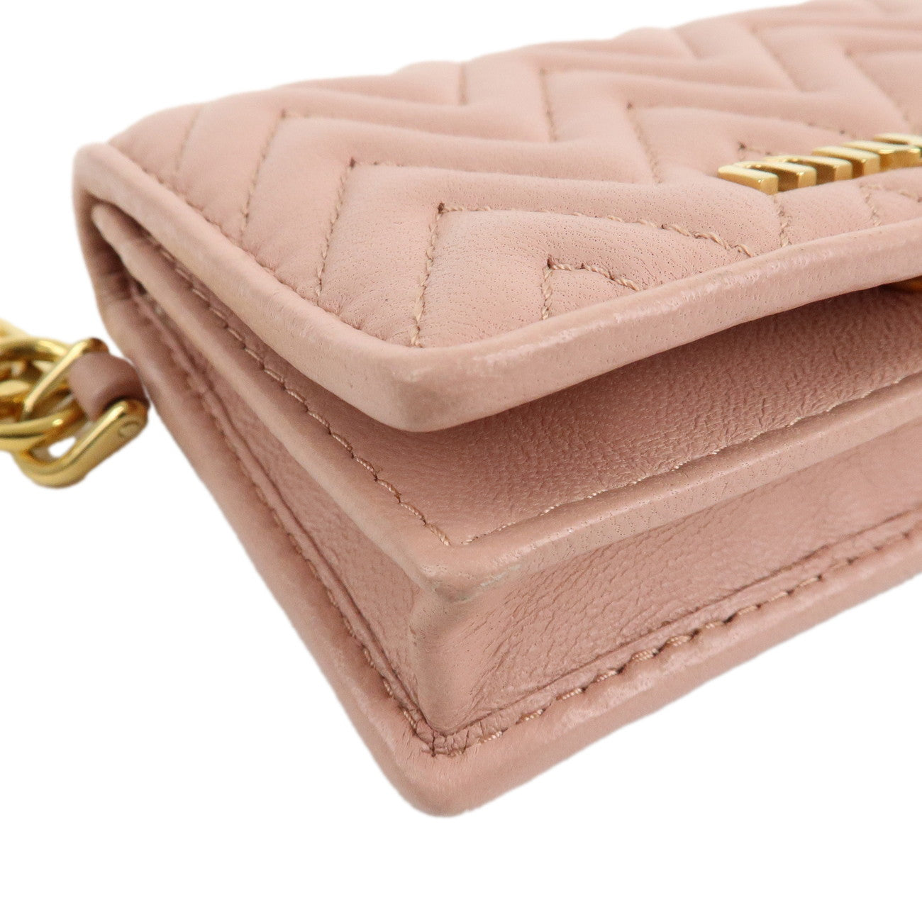 MIU MIU Leather Card Case Pink 5MC407 Used