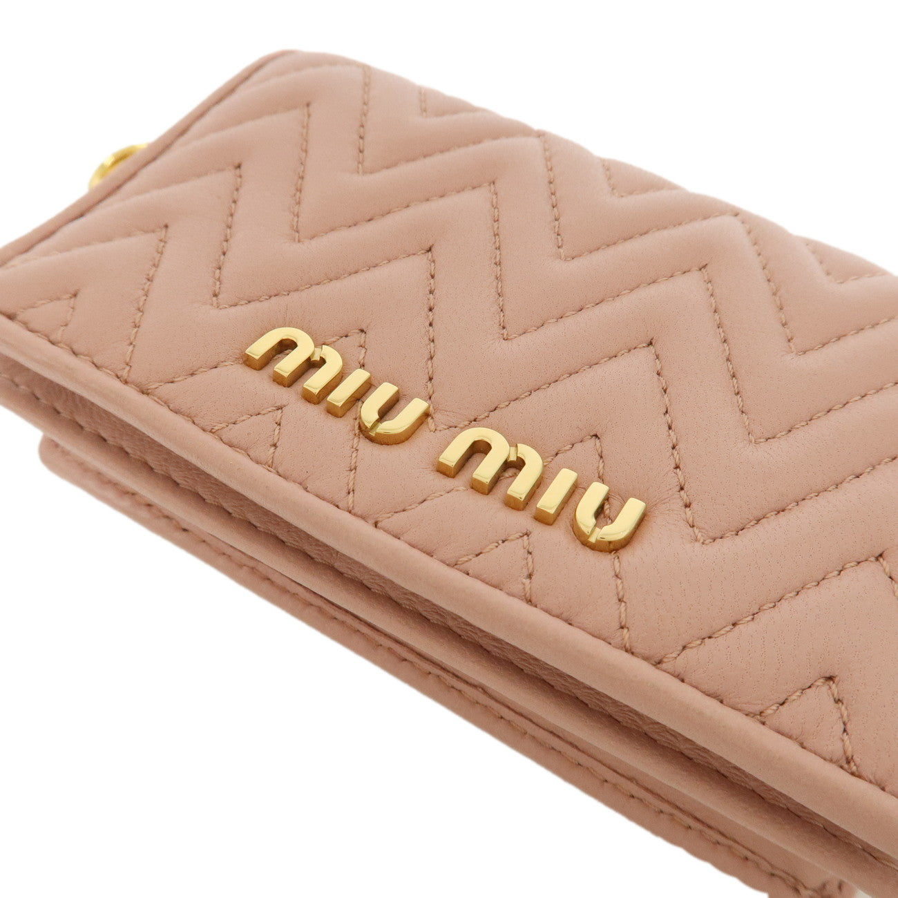 MIU MIU Leather Card Case Pink 5MC407 Used