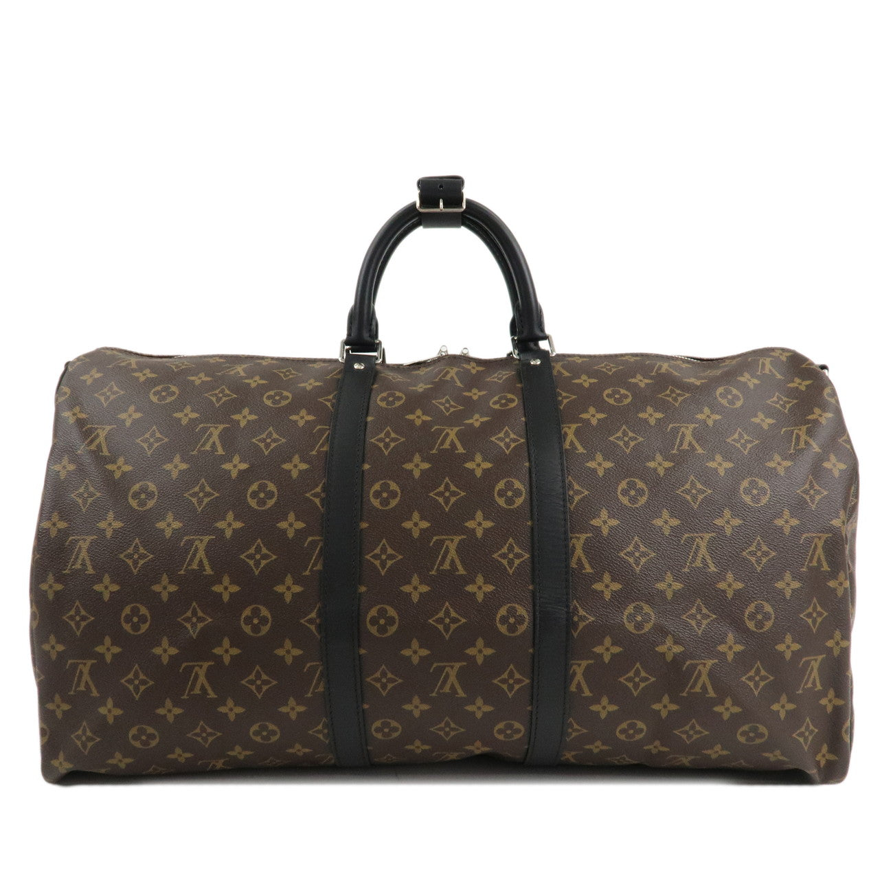 Louis Vuitton Macassar Keep All Bandouliere 55 Boston Bag M56714 Used