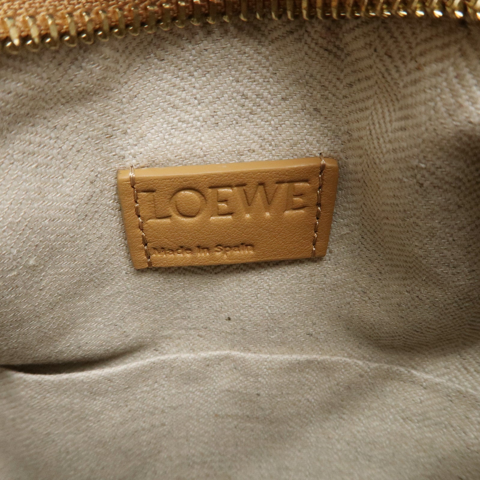 LOEWE Leather Puzzle Bag Small Hand Bag Black Beige