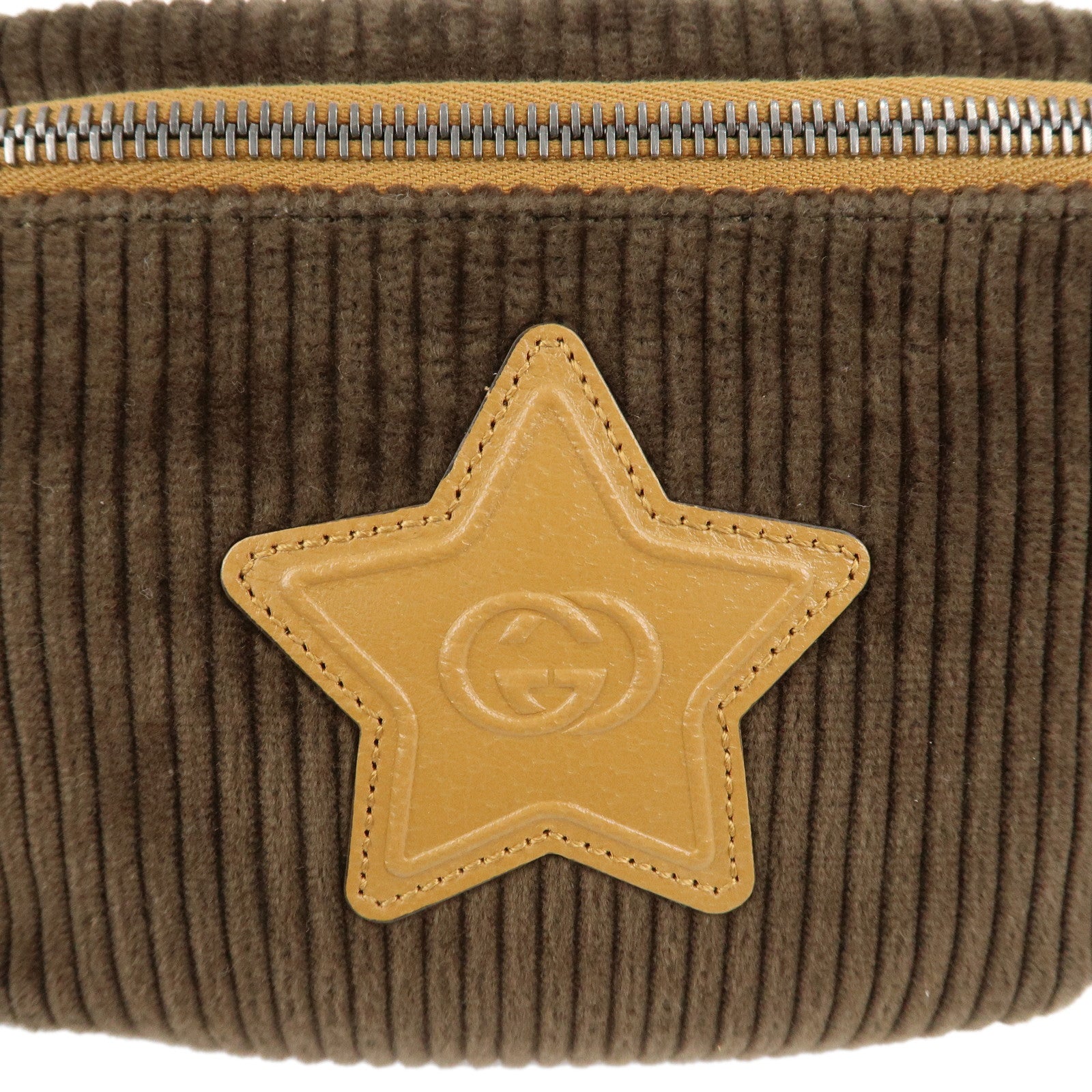 GUCCI Children
s Interlocking G Corduroy Leather Waist Bag 502095