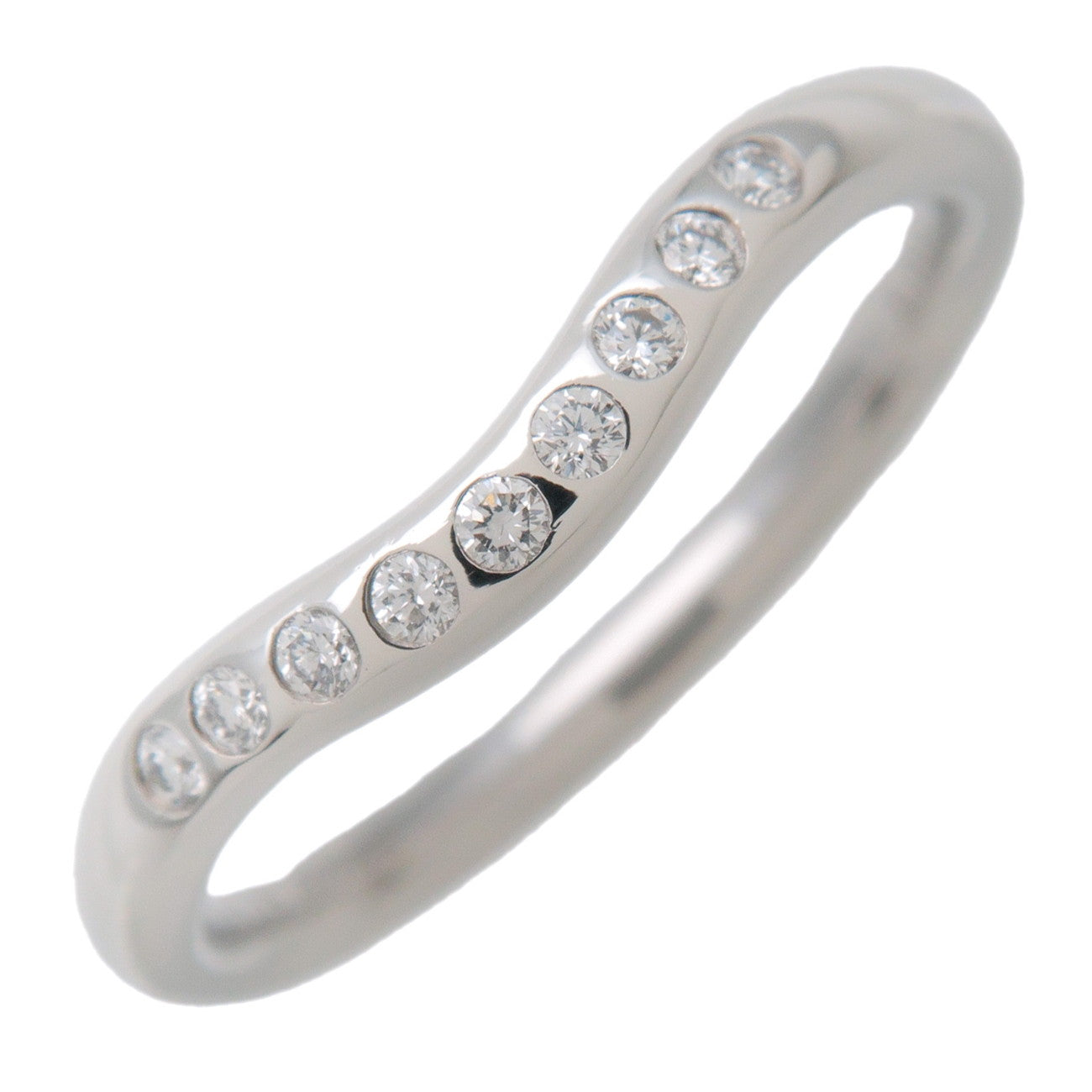 Tiffany&Co.-Curved-Band-9P-Diamond-Ring-PT950-Platinum-US4-EU47