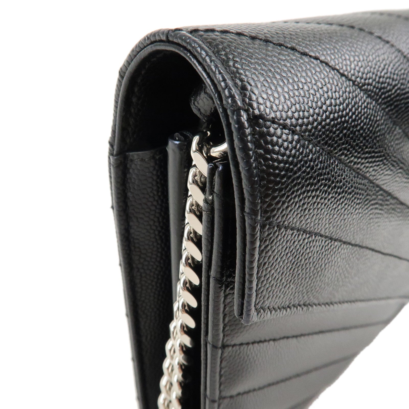 SAINT LAURENT PARIS Saint Laurent Paris Leather ChainWallet 377828