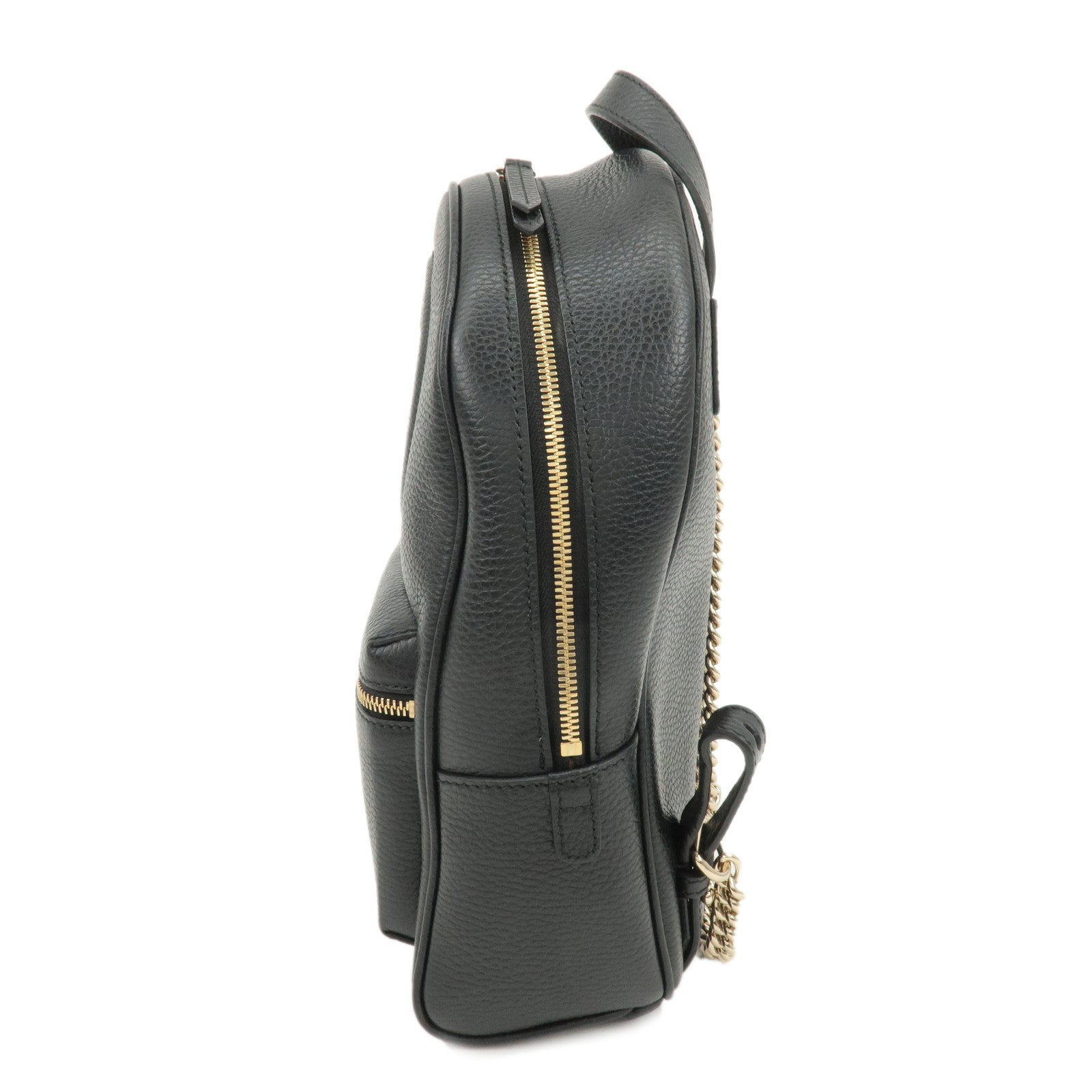 GUCCI SOHO Interlocking G Leather Chain Shoulder Rucksack 431570