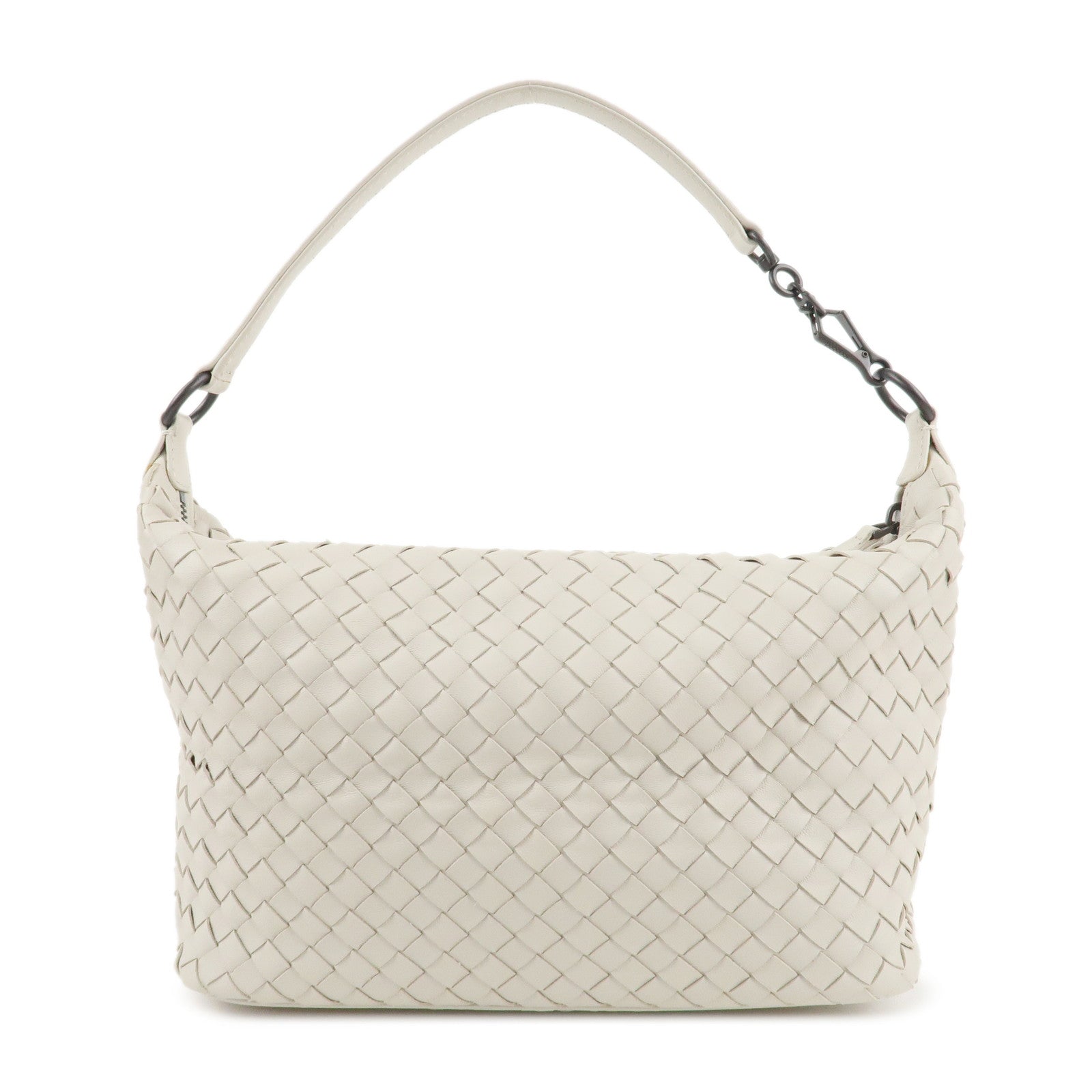 BOTTEGA VENETA Intrecciato Leather Shoulder Bag White 239988