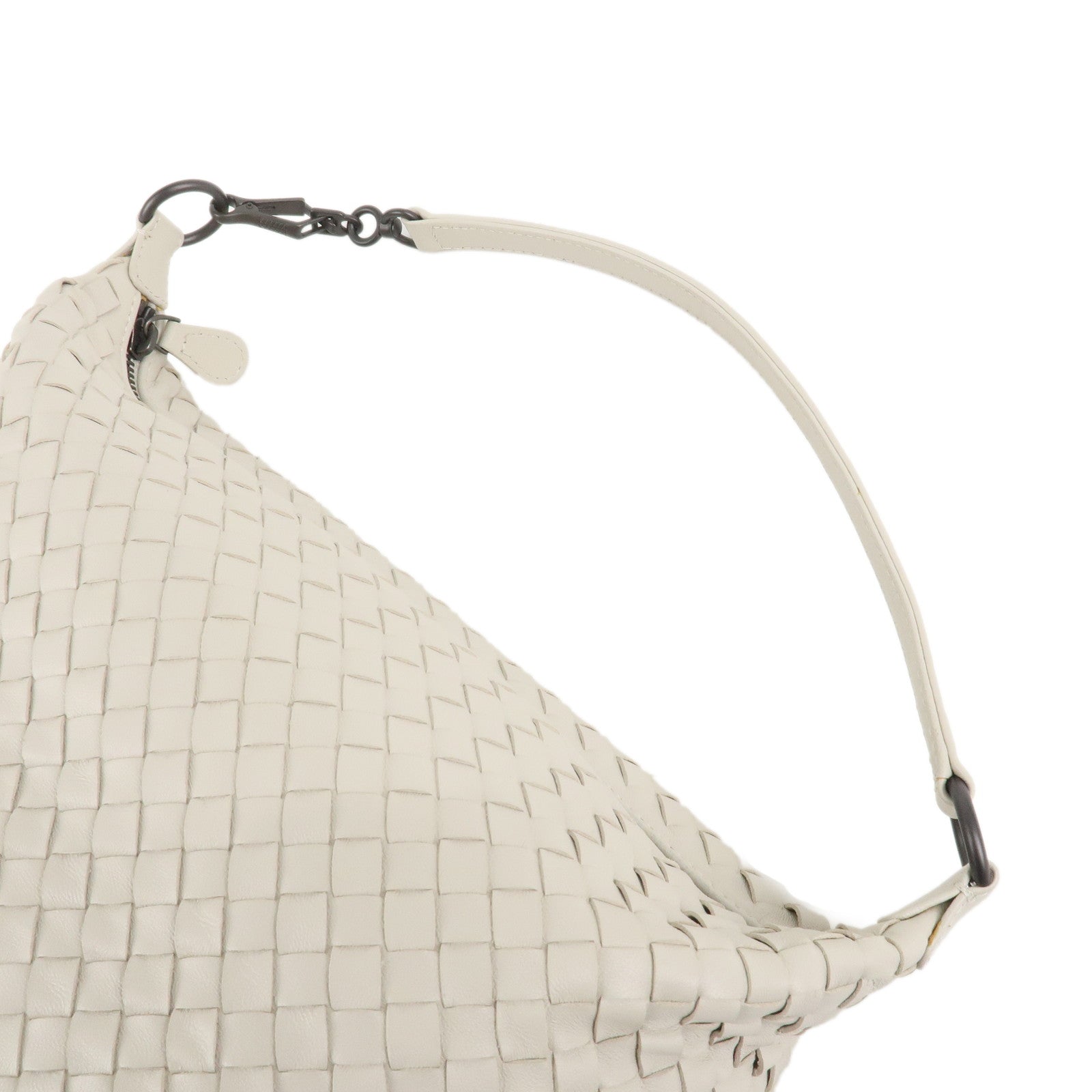 BOTTEGA VENETA Intrecciato Leather Shoulder Bag White 239988