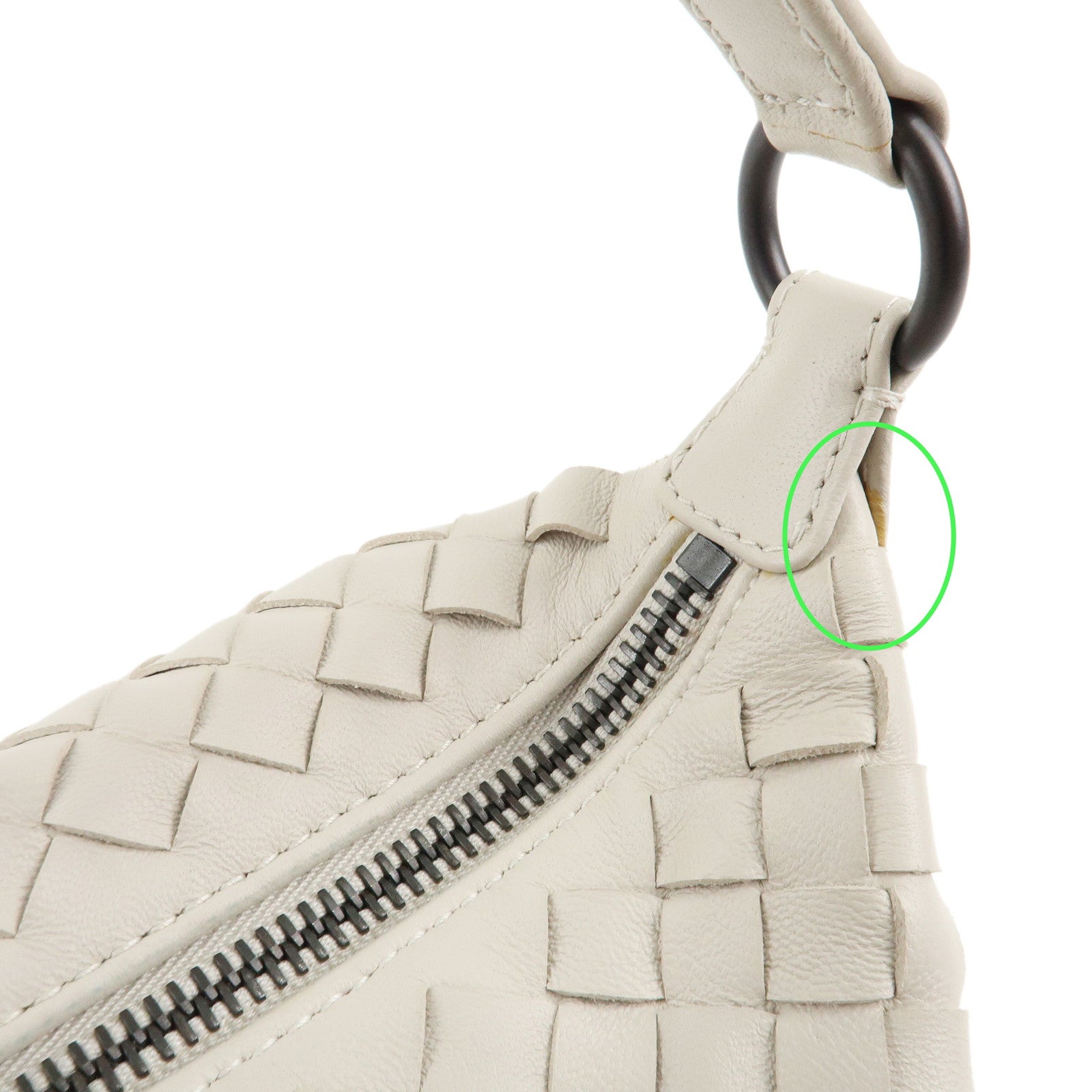 BOTTEGA VENETA Intrecciato Leather Shoulder Bag White 239988