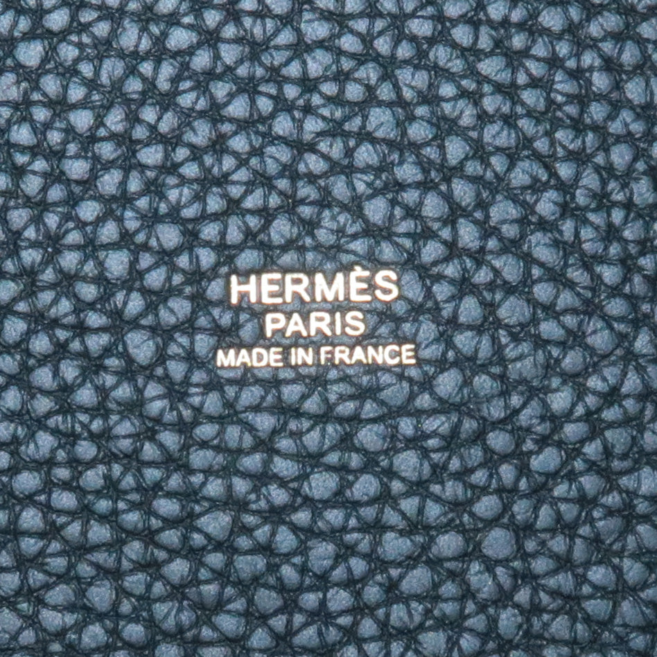 HERMES Taurillo Clemence Picotin LockPM Z Stamped Hand Bag Black