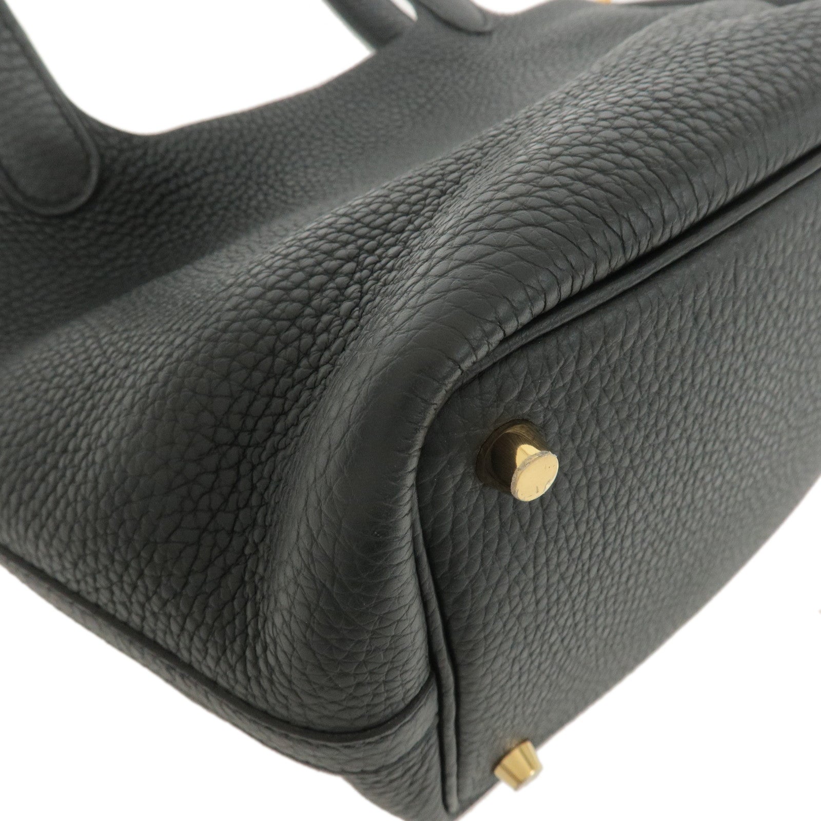 HERMES Taurillo Clemence Picotin LockPM Z Stamped Hand Bag Black