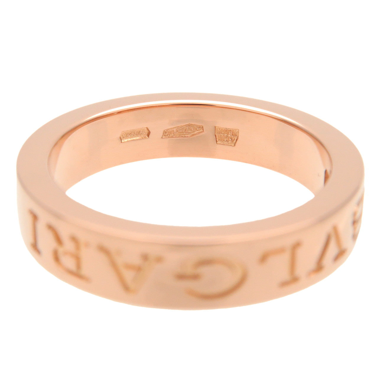 BVLGARI Double Logo 1P Diamond Ring K18 750PG Rose Gold US5 EU49