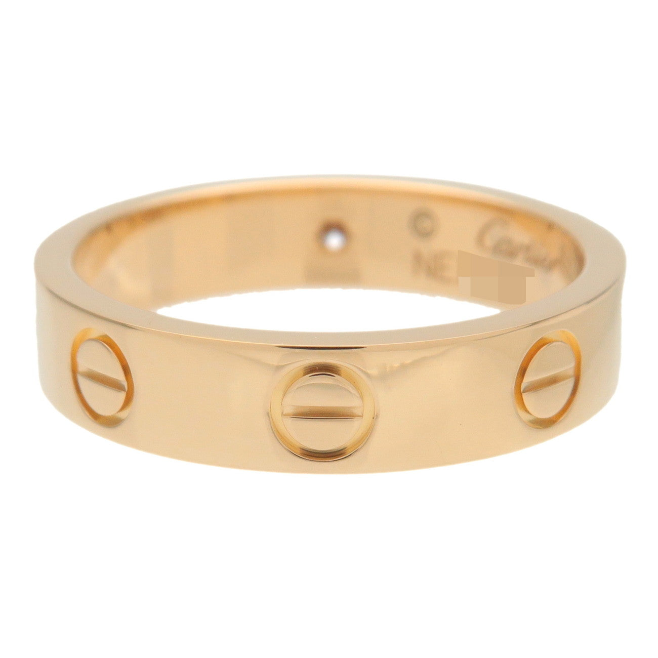 Cartier Mini Love Ring 1P Diamond K18 Yellow Gold #49 US5 EU49