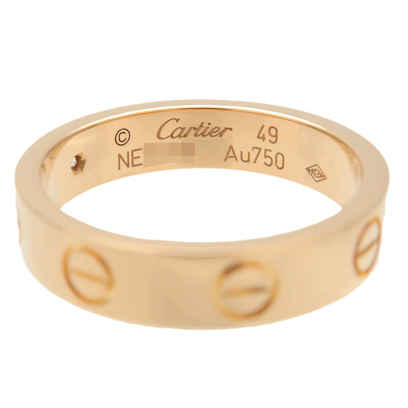 Cartier Mini Love Ring 1P Diamond K18 Yellow Gold #49 US5 EU49