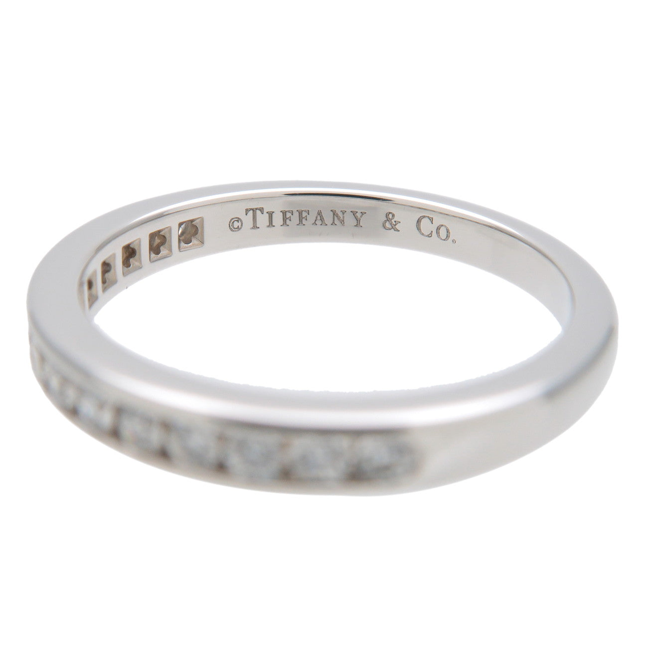 Tiffany&Co. Half Circle Channel Setting Diamond Ring PT950 US5