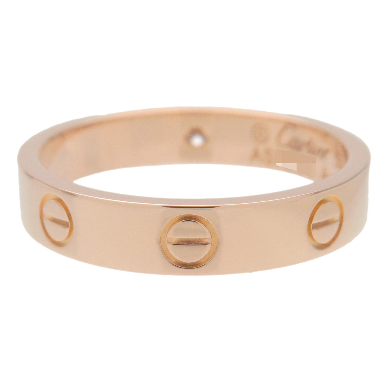 Cartier Mini Love Ring 1P Diamond K18 750PG Rose Gold #55 US7-7.5