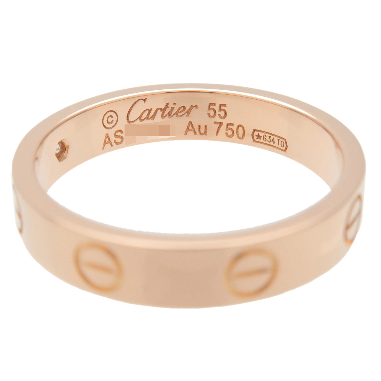 Cartier Mini Love Ring 1P Diamond K18 750PG Rose Gold #55 US7-7.5