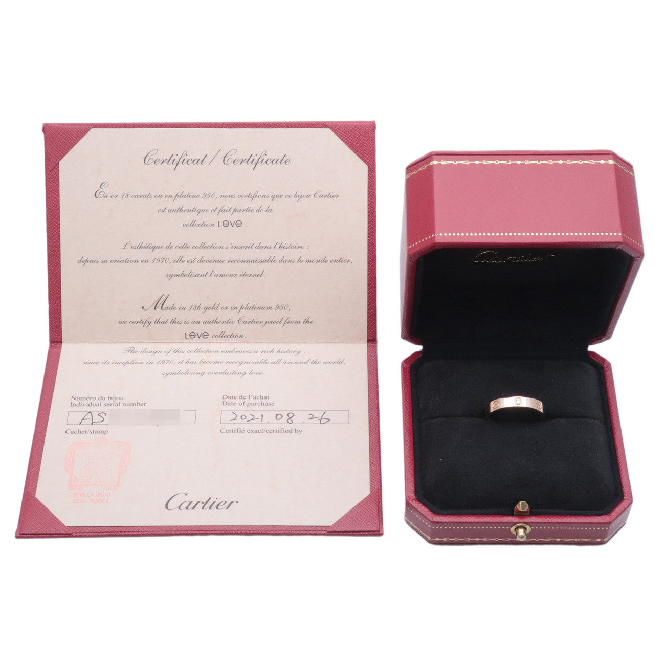 Cartier Mini Love Ring 1P Diamond K18 750PG Rose Gold #55 US7-7.5