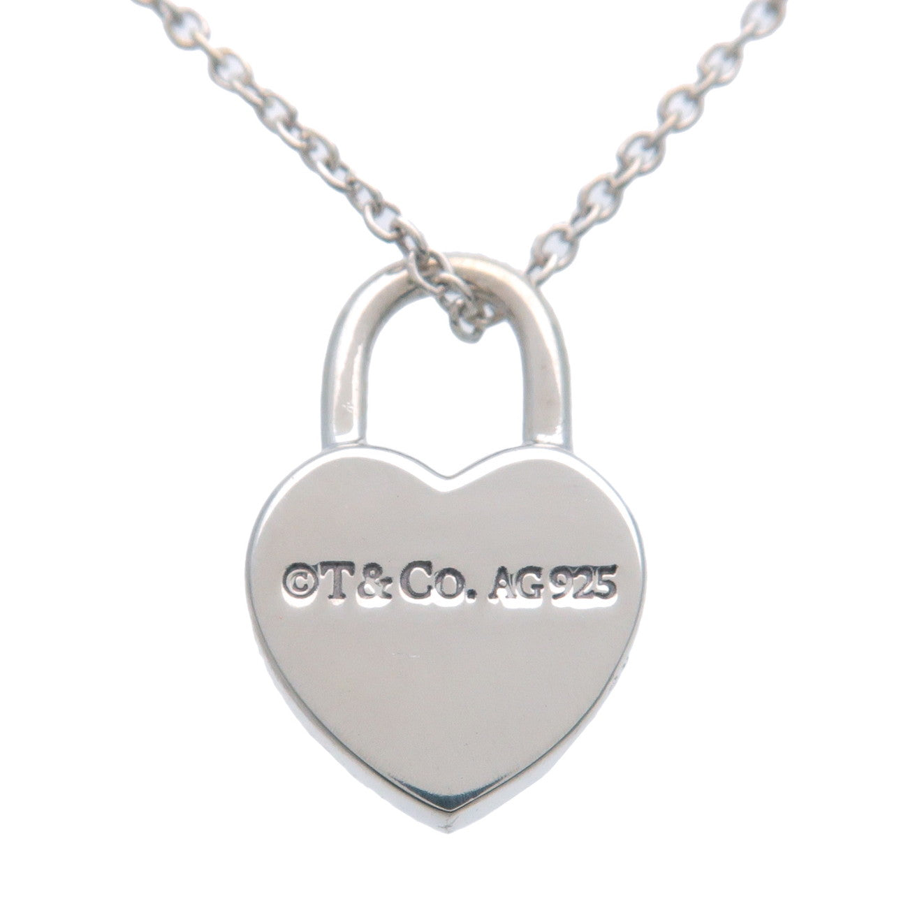 TIffany&Co. Return to Tiffany Heart Lock Necklace SV925 Silver