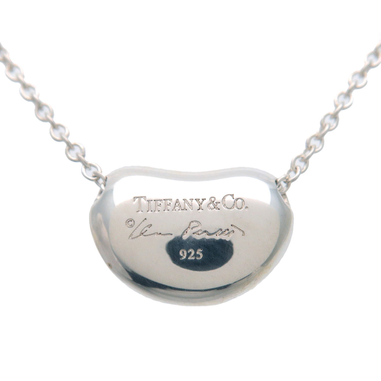 Tiffany&Co. Bean Necklace Small Size Charm SV925 Silver Used