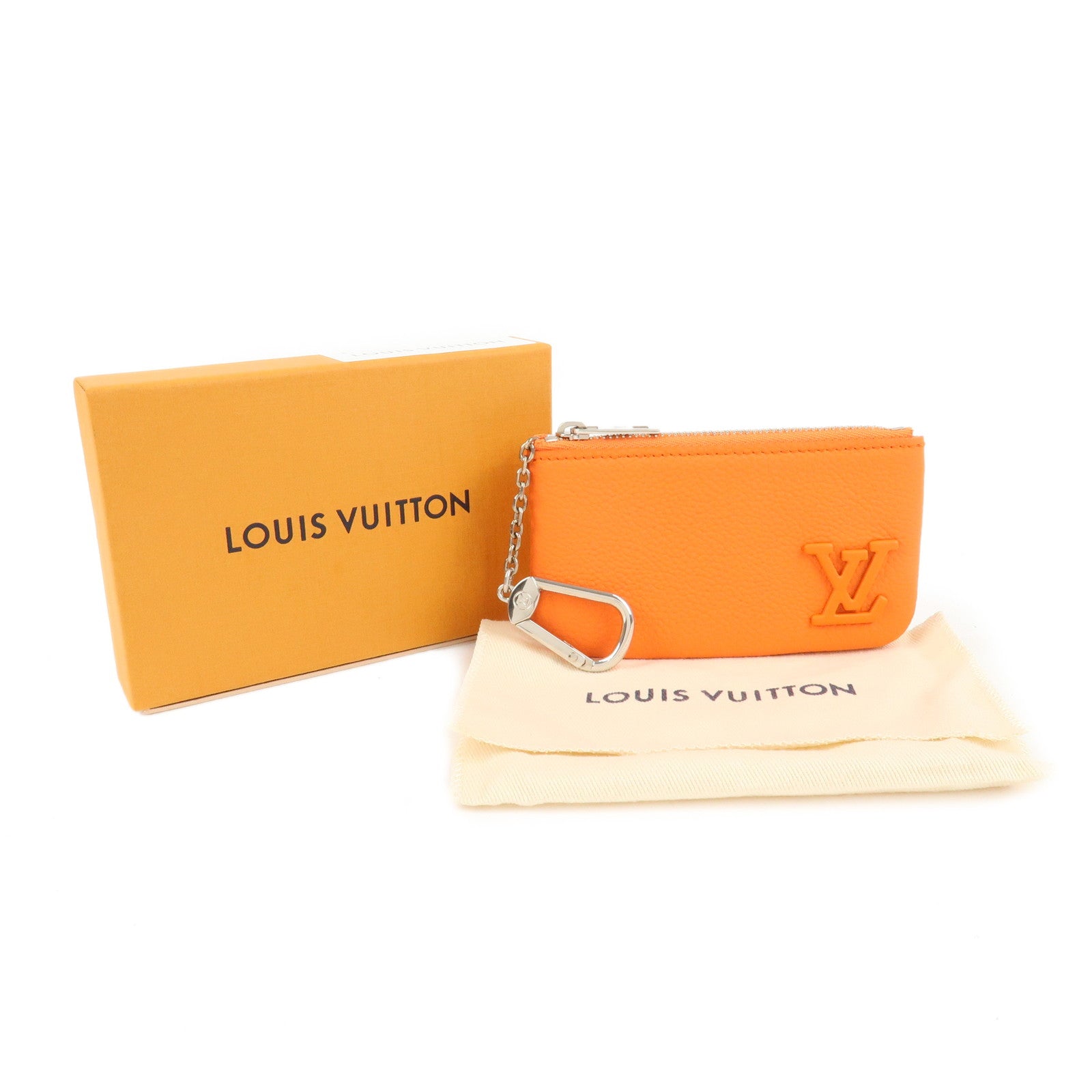 Louis Vuitton Aerogram Pochette Cles Coin Case Orange M81032 Used