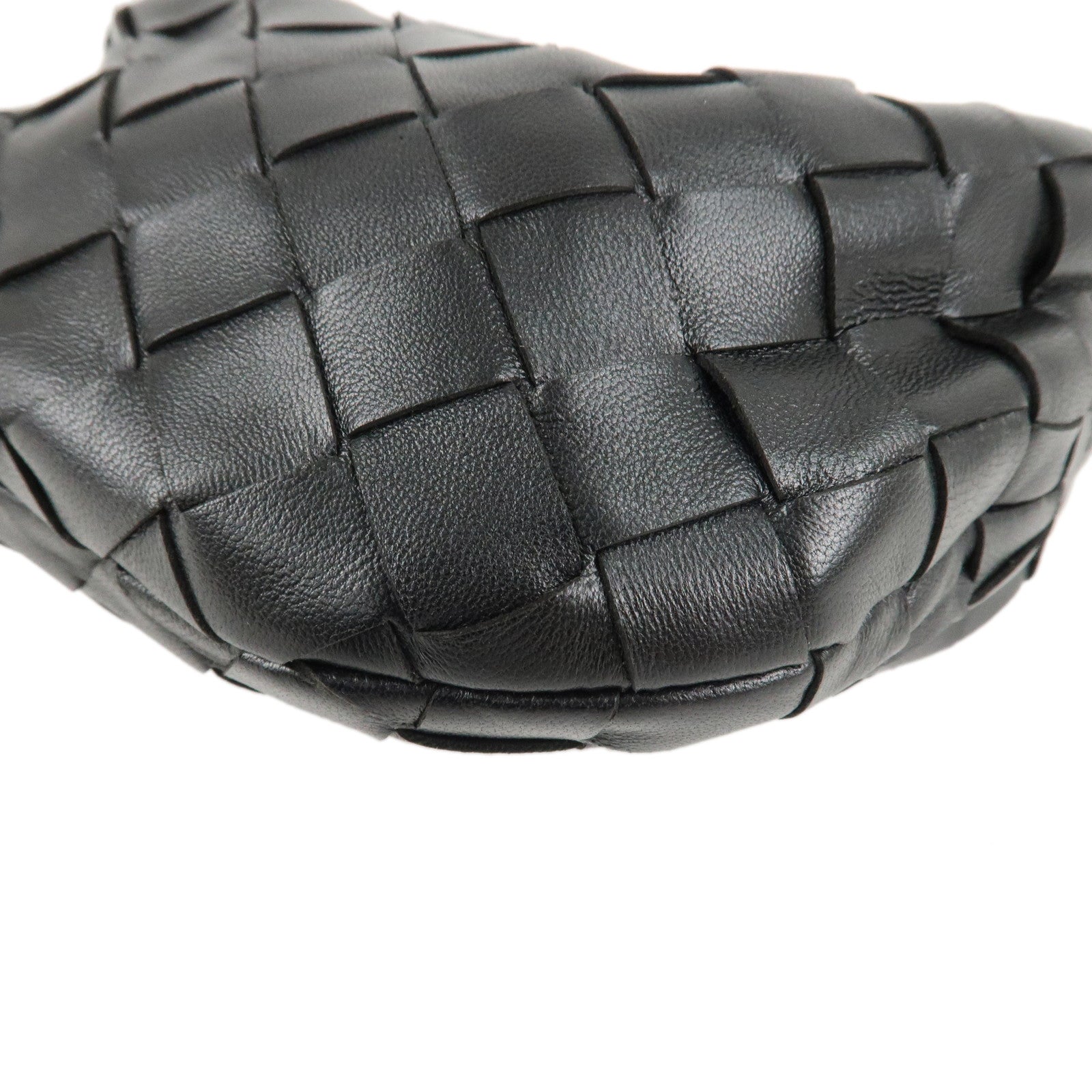 BOTTEGA VENETA Mini Jodie Intrecciato Leather Hand Bag Black