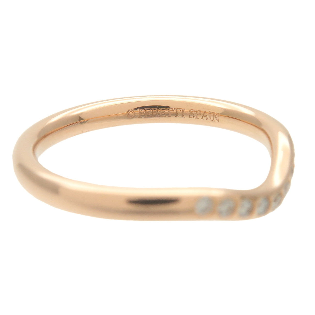 Tiffany&Co. Curved Band Ring 9P Diamond K18 750PG Rose Gold