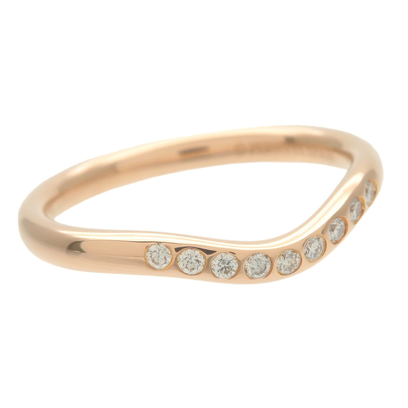 Tiffany&Co. Curved Band Ring 9P Diamond K18 750PG Rose Gold