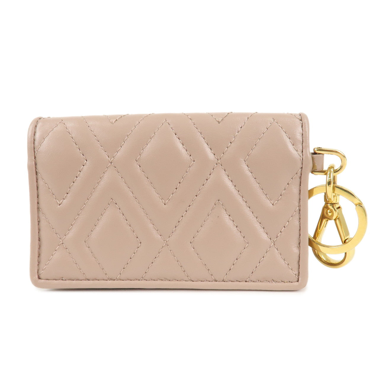 MIU MIU Leather Card Case Card Holder Beige 5MC407 Used