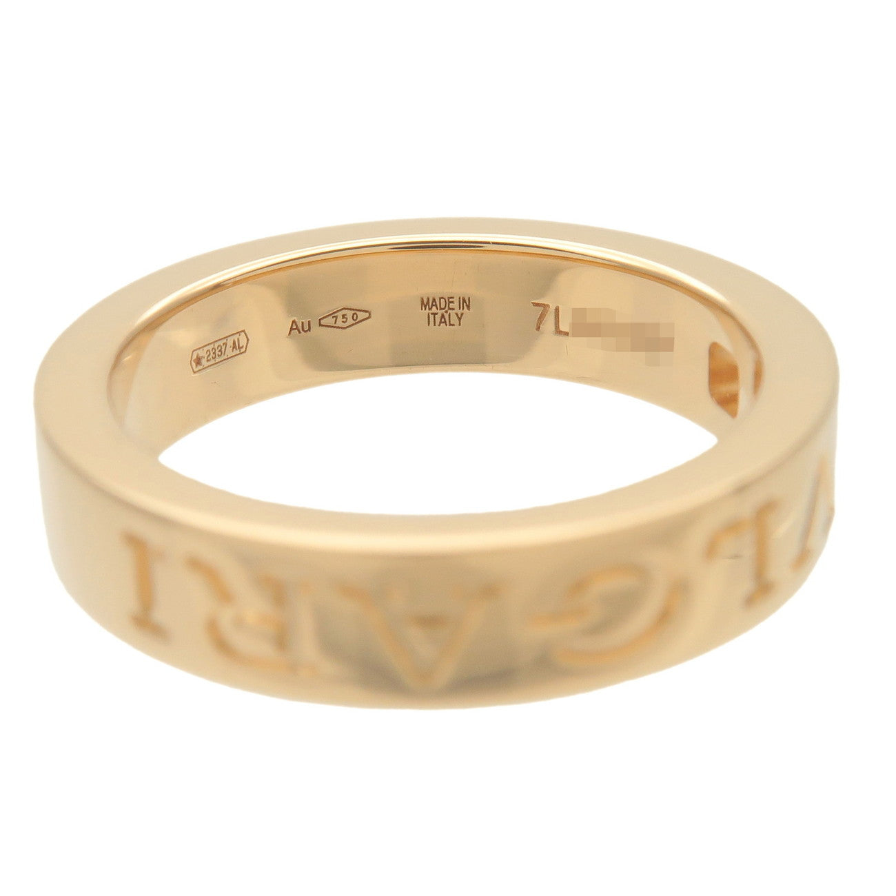 BVLGARI Double Logo 1P Diamond Ring K18YG Yellow Gold US4.5