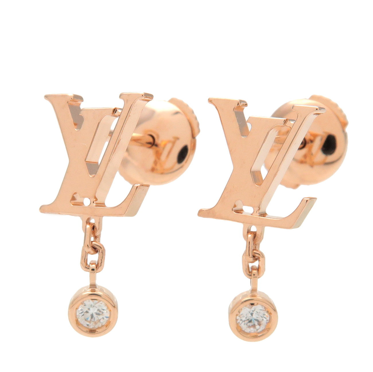 Louis Vuitton Puce Idylle Blossom LV Diamond Earrings K18YG Q96495