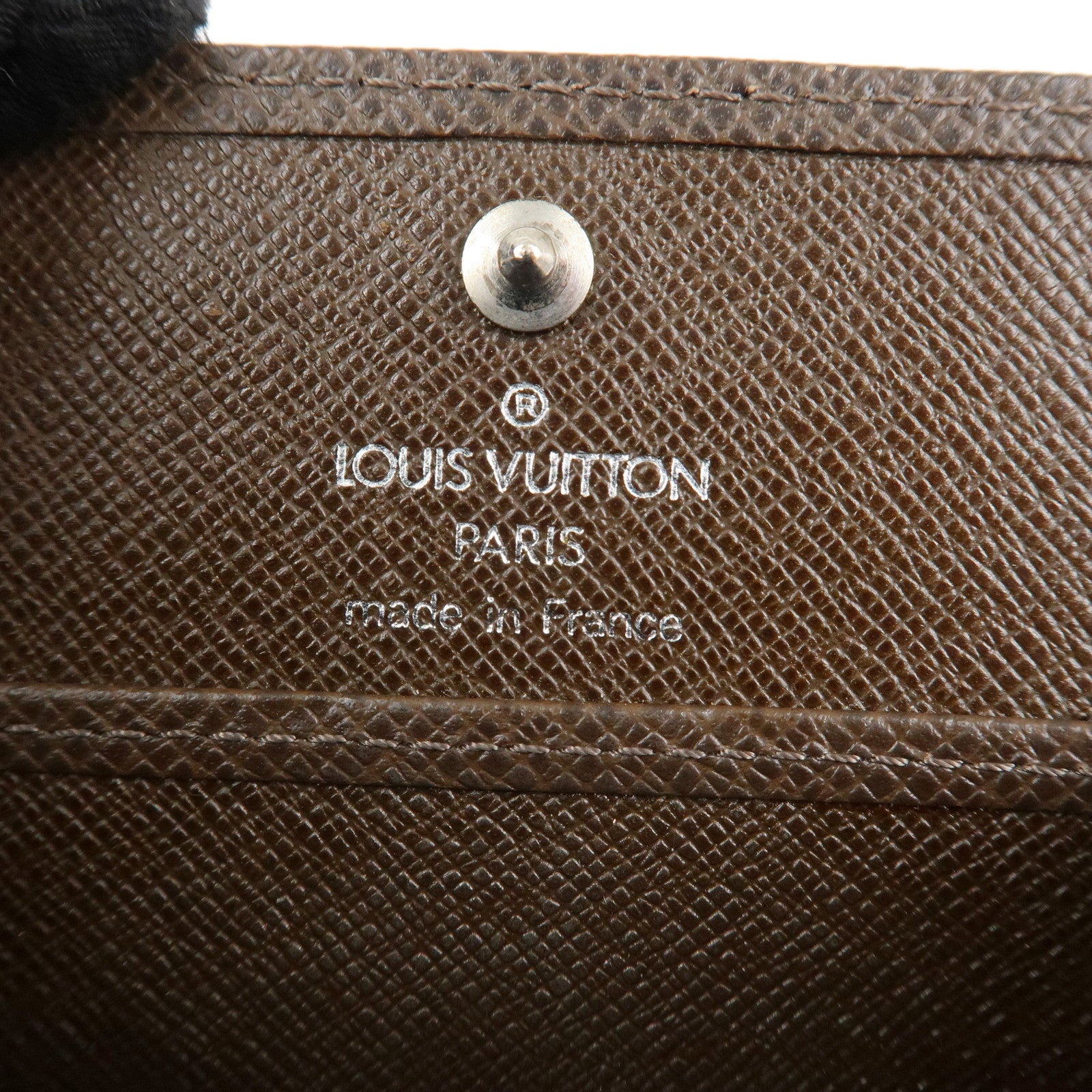 Louis Vuitton Taiga Porte Monnaie Bowatt Coin Case Brown M30388 Used