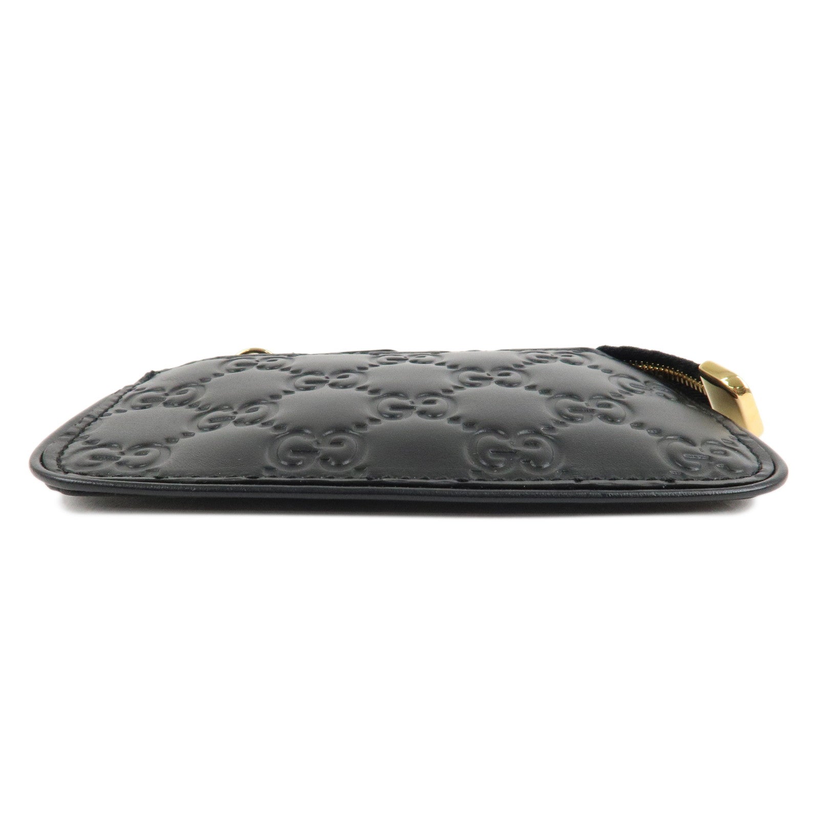 GUCCI Guccissima Leather Coin Case Key Case Black 447964 Black Used