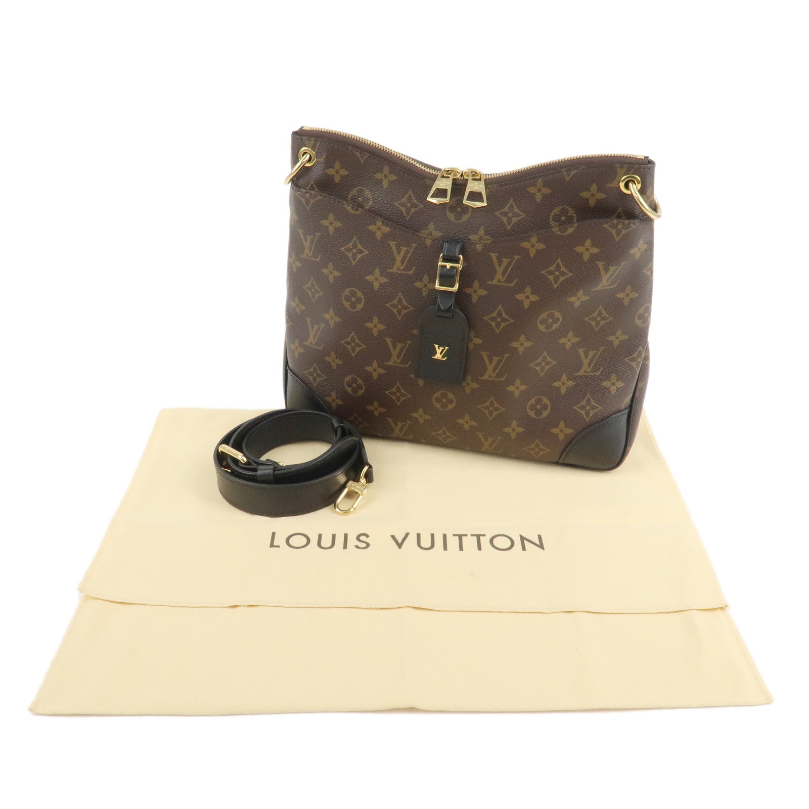 Louis Vuitton Monogram Odeon NM MM Shoulder Bag Noir M45352