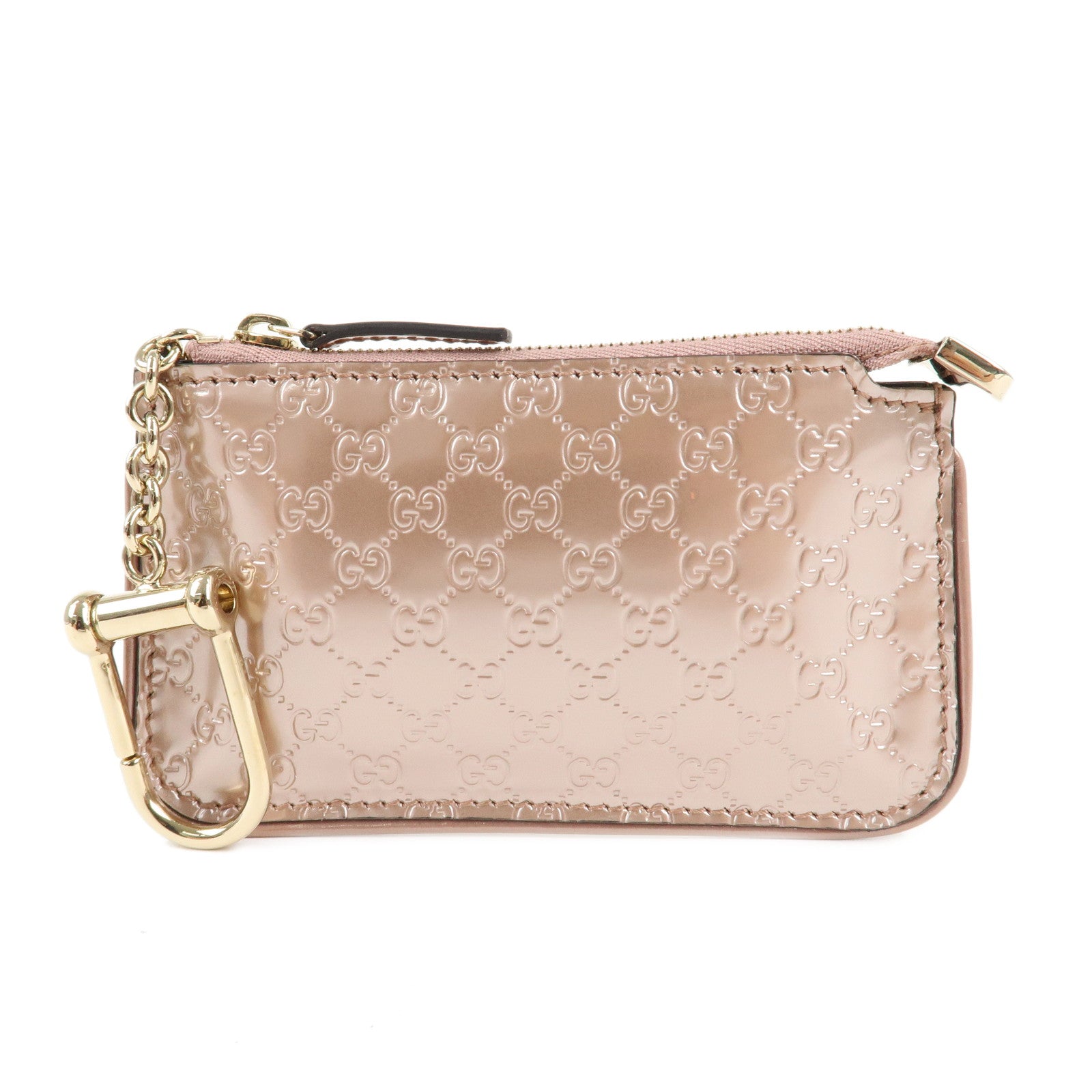 GUCCI-Micro-Guccissima-Patent-Leather-Coin-Case-Pink-Beige-233183