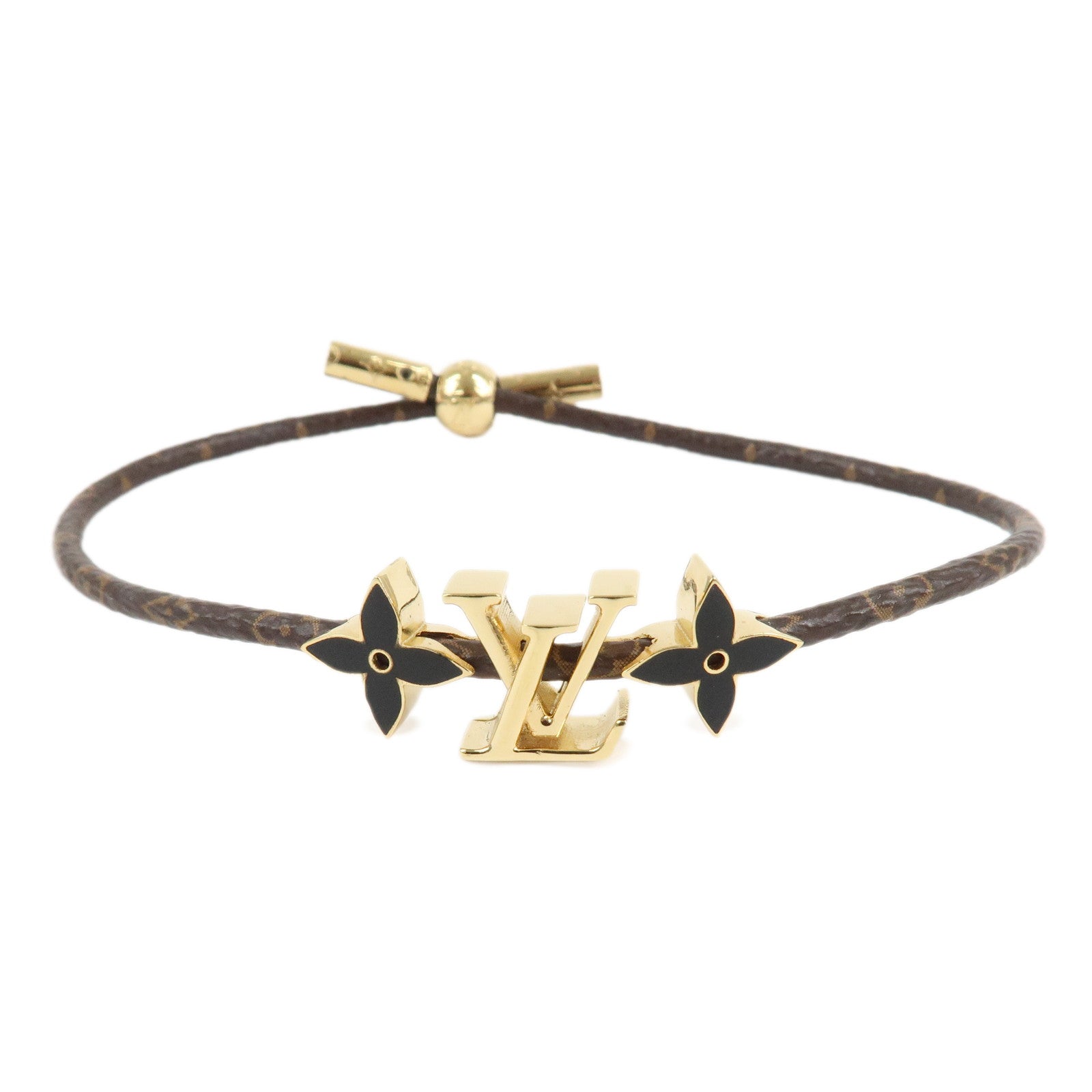 Louis-Vuitton-Monogram-Bracelet-LV-Brown-Crew-M1019