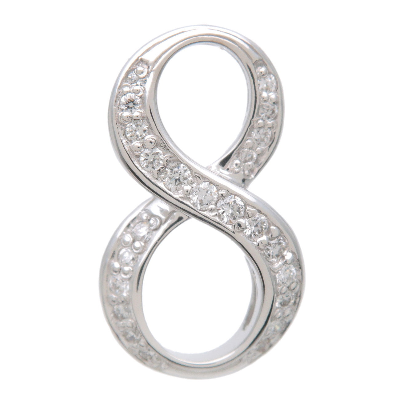 NOMBRE-Number-8-Diamond-0.19ct-Small-Pendant-Top-K18-White-Gold