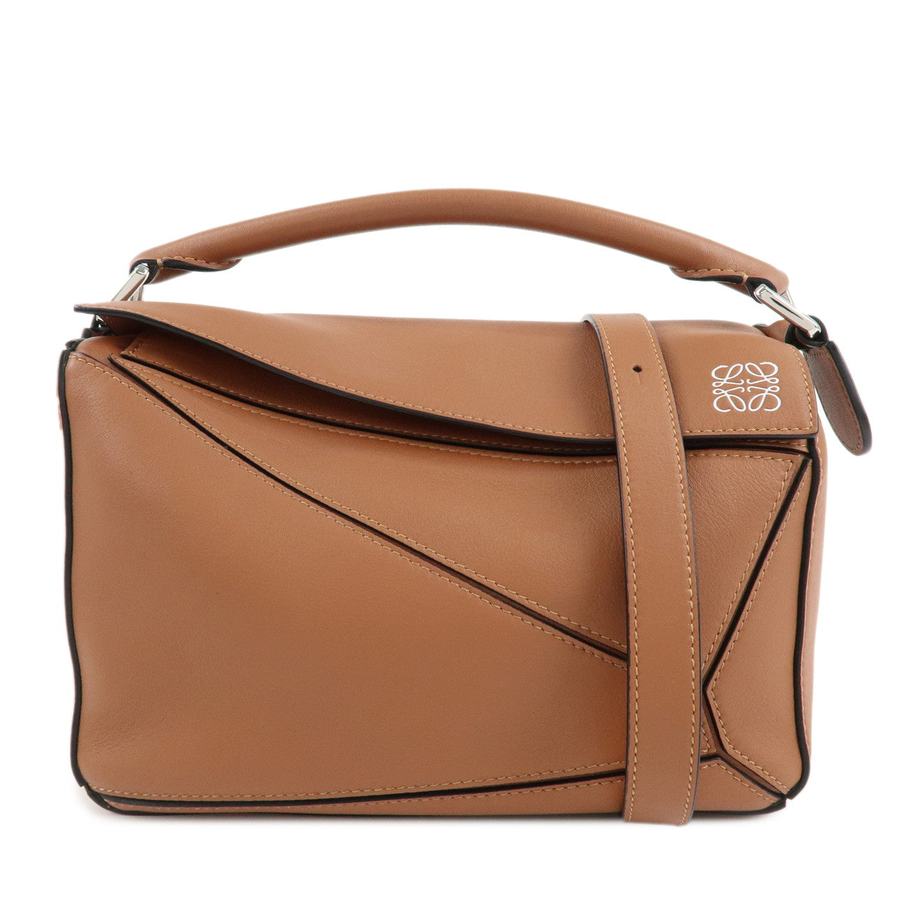 LOEWE-Anagram-Calf-Leather-Puzzle-Bag-Small-2Way-Shoulder-Bag