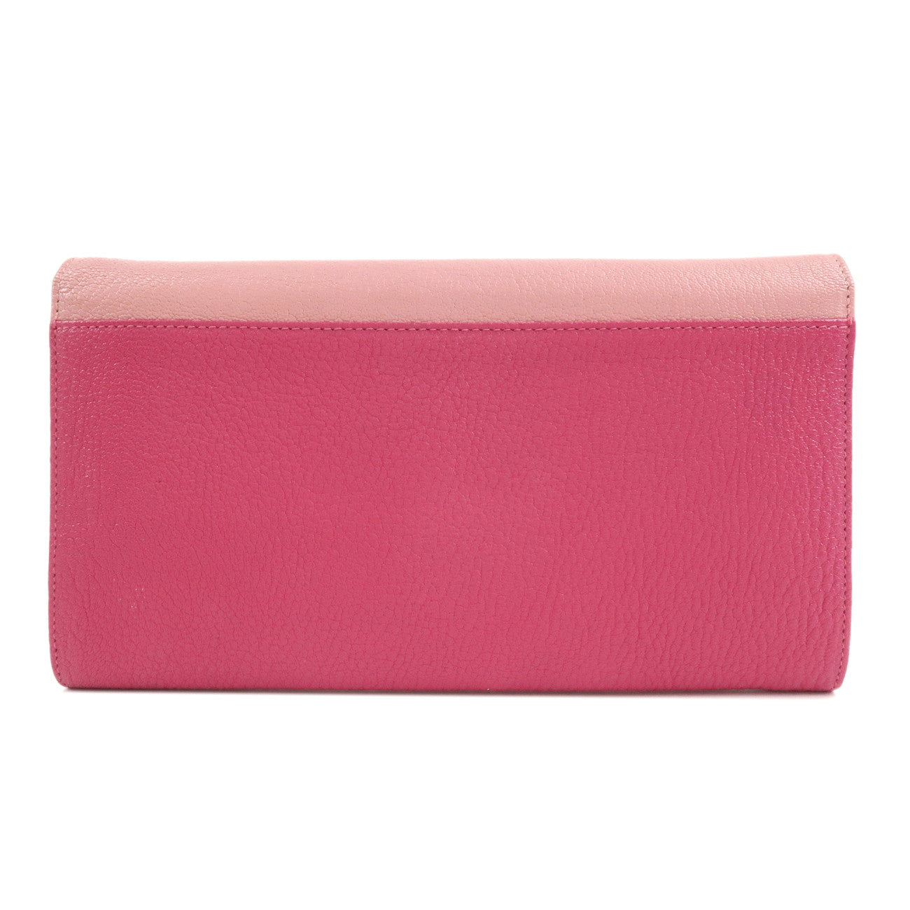 MIU MIU Madras Bi-color Leather Long Wallet Pouch Pink 5M1403 Used