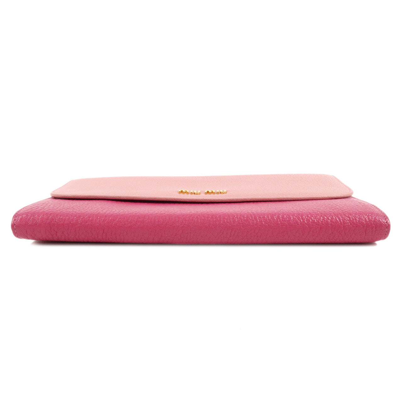 MIU MIU Madras Bi-color Leather Long Wallet Pouch Pink 5M1403 Used