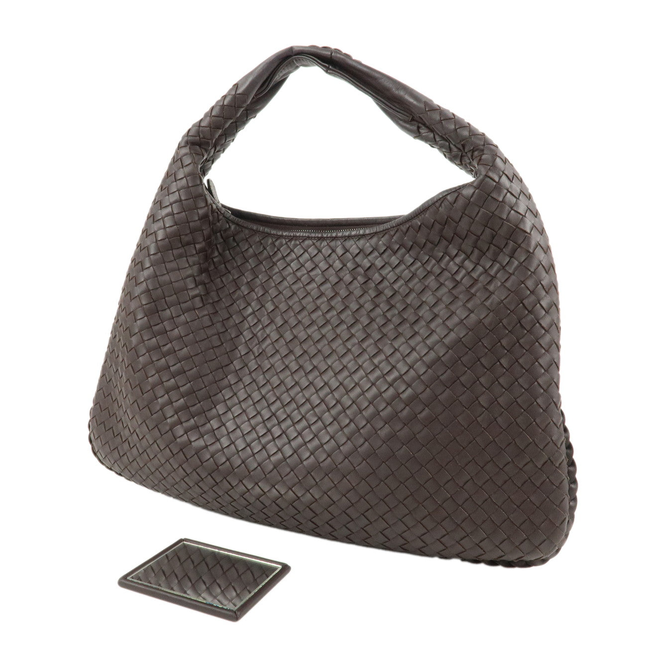 BOTTEGA VENETA Hobo Intrecciato Leather Shoulder Bag Brown 115654