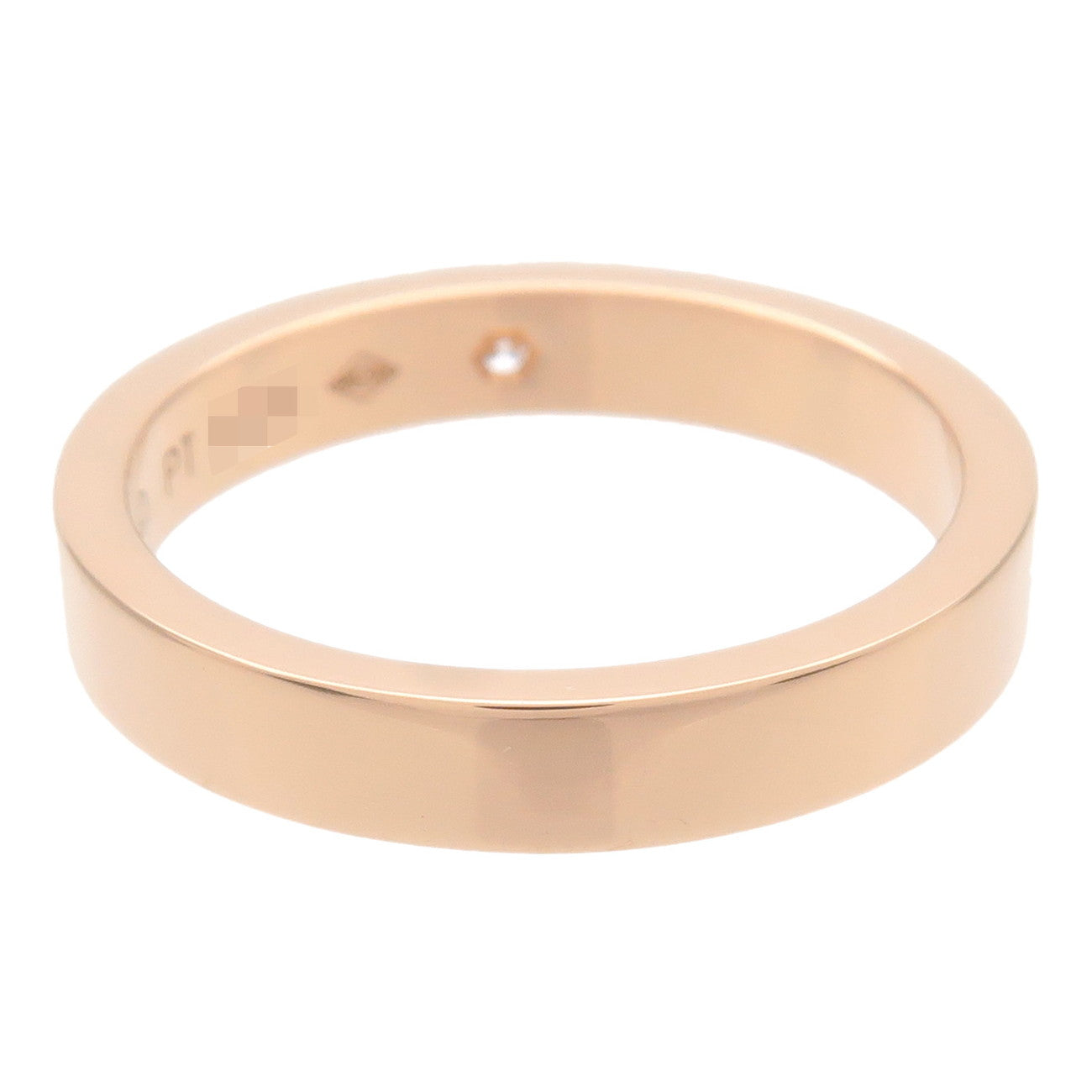 Cartier Engraved 1P Diamond Ring K18PG 750PG Rose Gold #49 US5