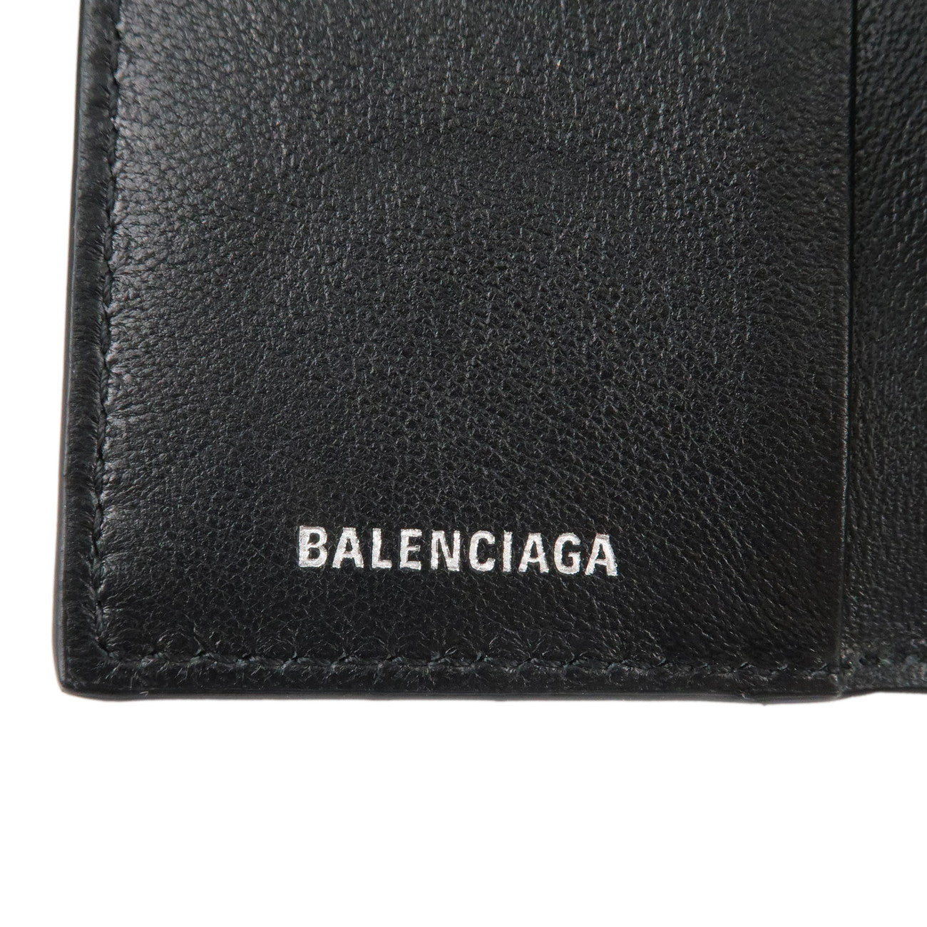 BALENCIAGA Leather 6 Key Case Star Print Black White 499204