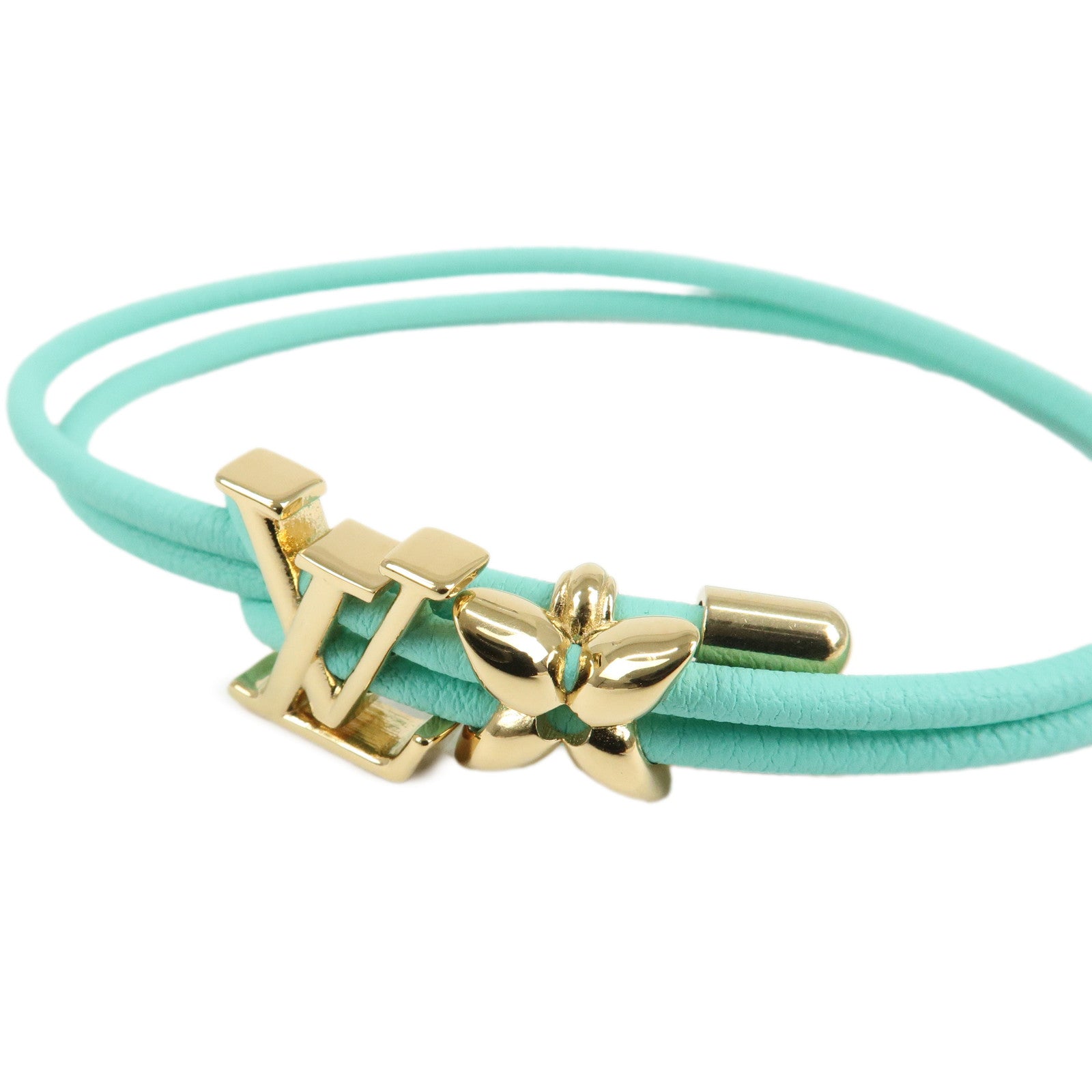 Louis Vuitton LV Bloom Leather Bracelet Blue Lagoon M0973Z