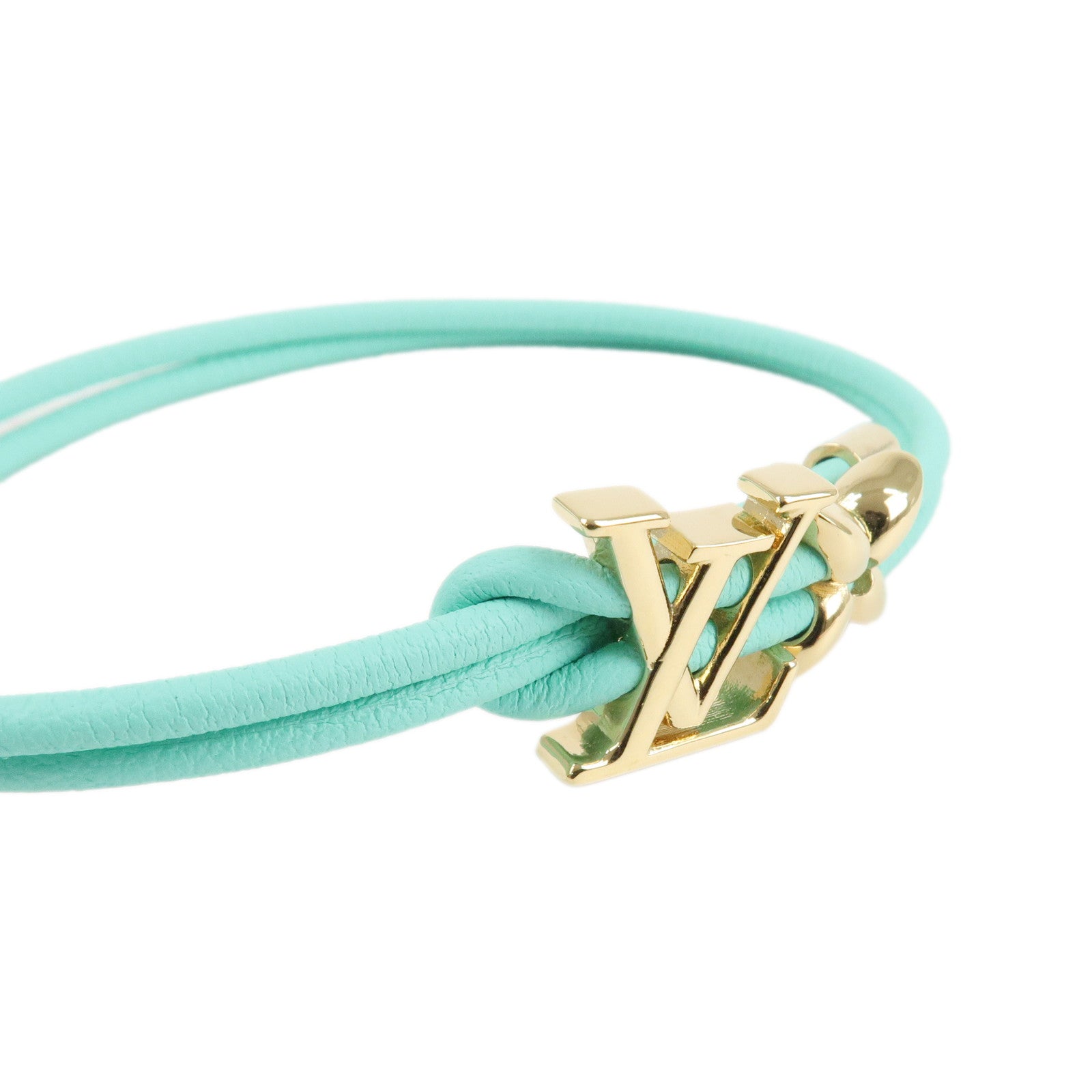 Louis Vuitton LV Bloom Leather Bracelet Blue Lagoon M0973Z